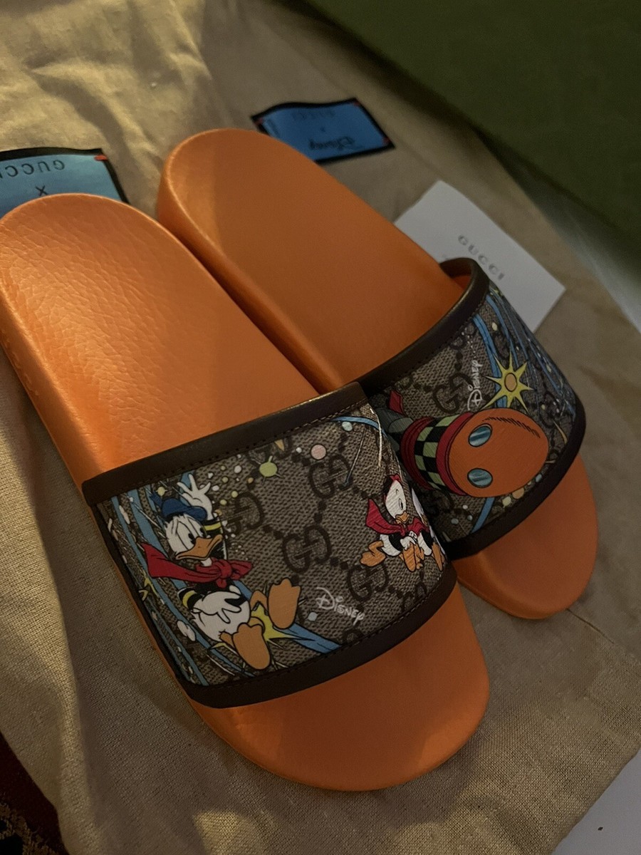 Gucci GG Women's x Disney Pursuit Donald Duck Slides Sandals