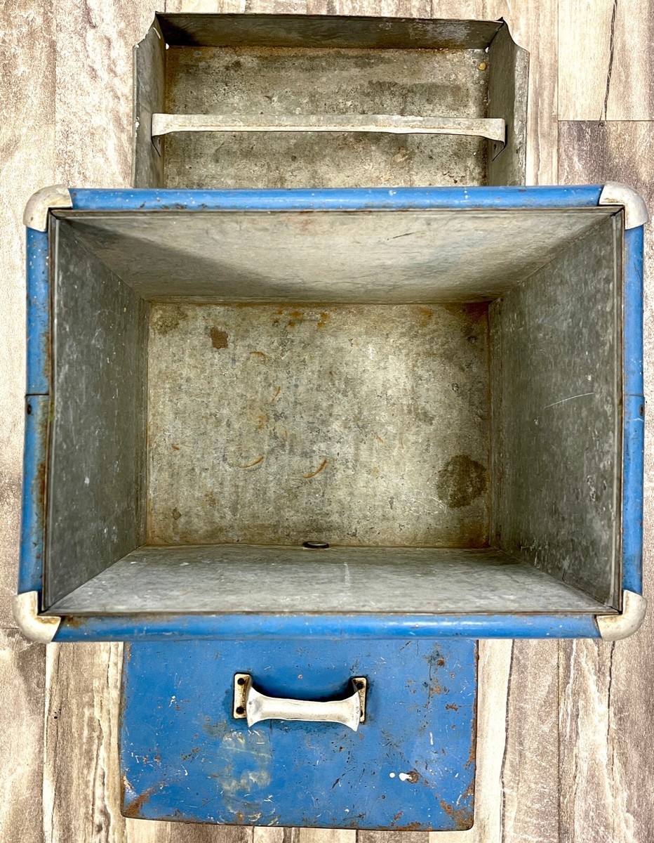 Vintage 1950's Drink Pepsi Cola Blue Metal Portable Picnic Cooler