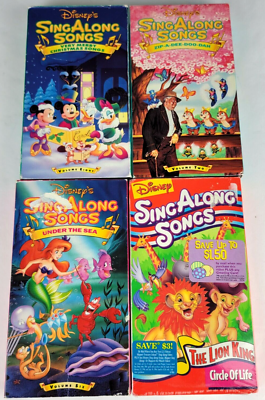 Disney Sing Along Songs VHS Taps Lot of 4 Zip A Dee Doo Dah Under