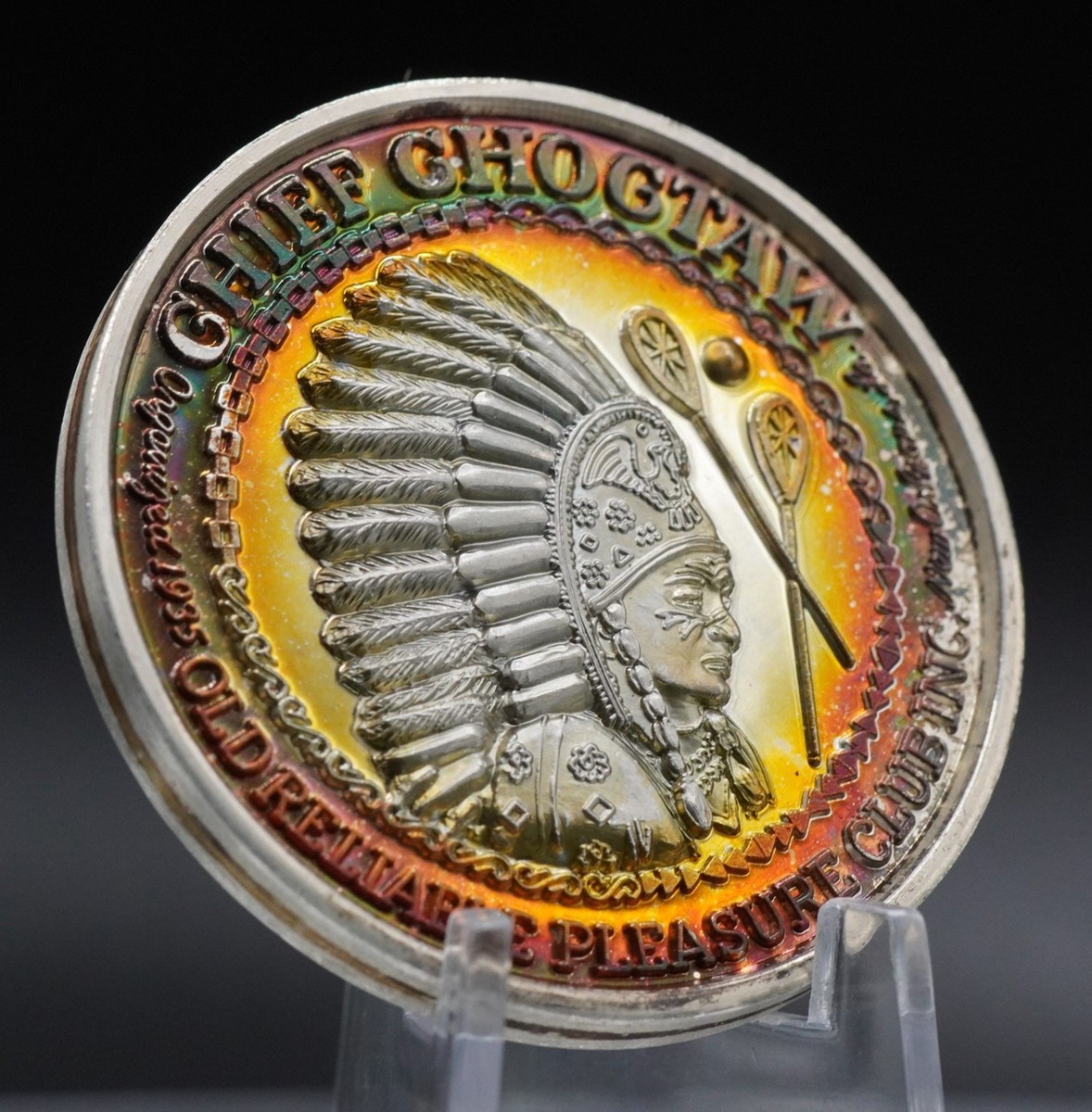 1974 Chief Choctaw Indian Mardi Gras SUPER TONED 1oz 999 FINE