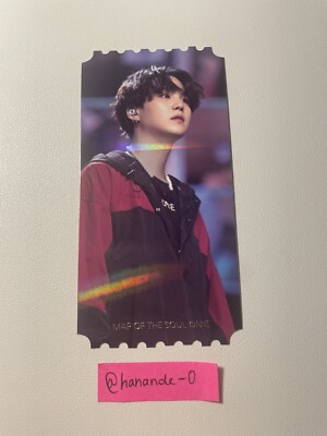 BTS SUGA MOTS Map of the Soul ON:E DVD Postcard Holo Ticket YOONGI