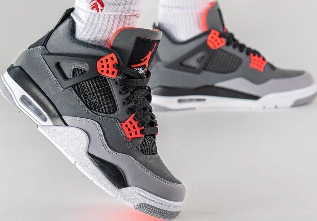 Nike Air Jordan 4 Retro OG Infrared Grey Red DH6927-061 Size 10