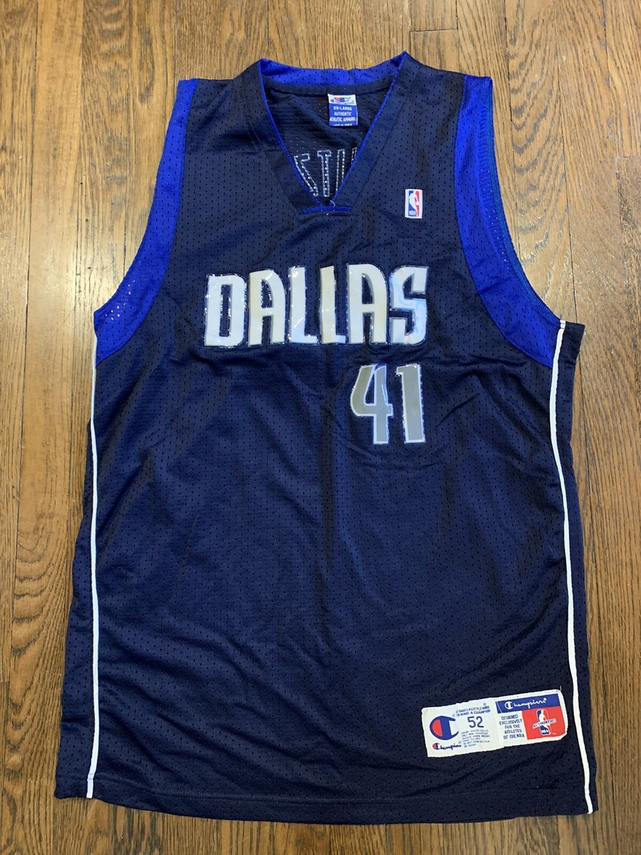 NBA Dallas Mavericks #41 Nowitzki Authentic Jersey Champion Mens