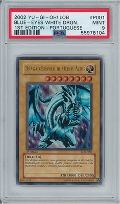 PSA 9 Blue-Eyes White Dragon LDB-P001 1st Edition Portuguese (LOB