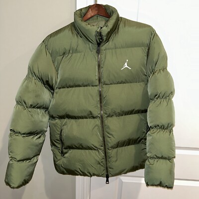$185 NWT- NIKE JORDAN ESSENTIALS JUMPMAN Poly Puffer Jacket Green