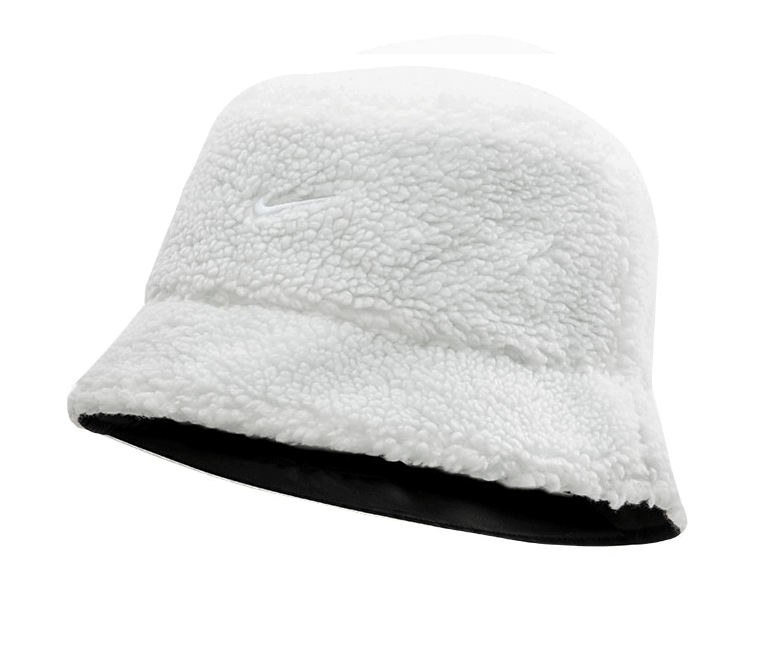 Nike Sherpa Reversible Bucket Hat (3165) Black White Winter Warm