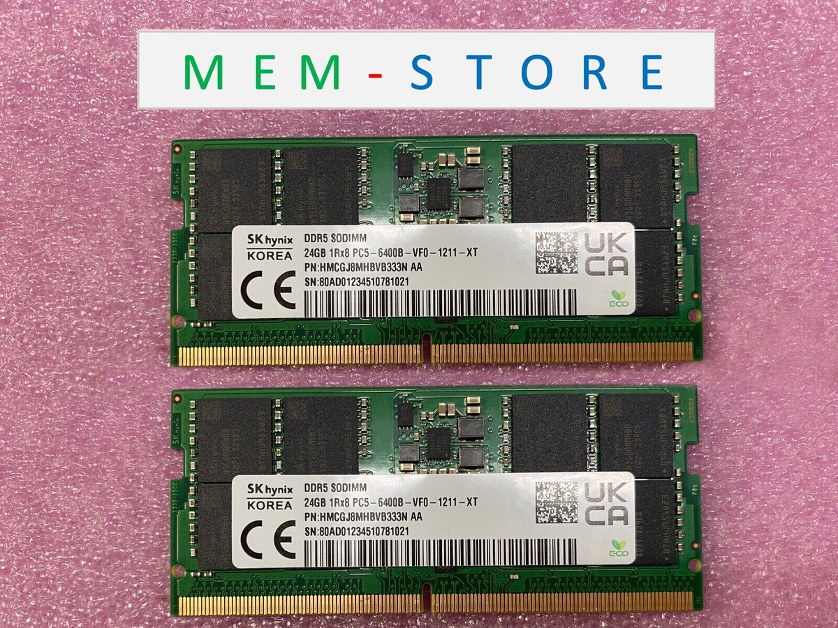 SKhynix 48GB 2x24GB DDR5-6400 CSODIMM RAM CT2K24G64C52CS5