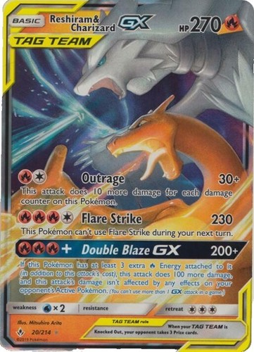 PSA 10 Reshiram Charizard GX SR SM10 2019#096 095 Pokémon card