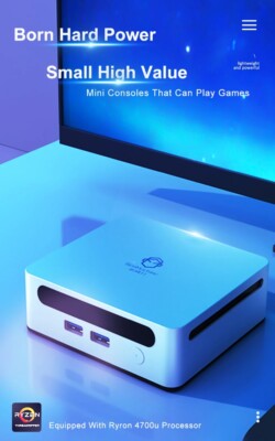 GenMachine Mini PC Ren4000 4700U AMD Ryzen7 Win11 2.0GHz Up to 4.1