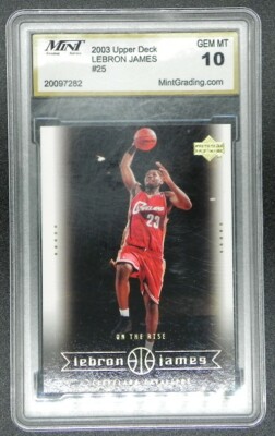 2003 LEBRON JAMES ROOKIE GEM MINT 10 ON THE RISE UPPER DECK CARD