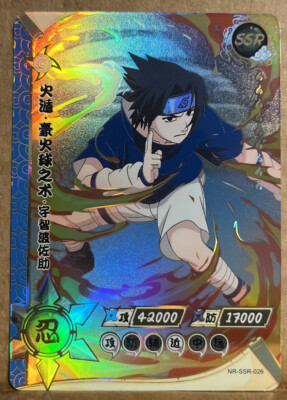 Sasuke Uchiha SSR Holo Foil Layout Official Naruto Card TCG NR-SSR