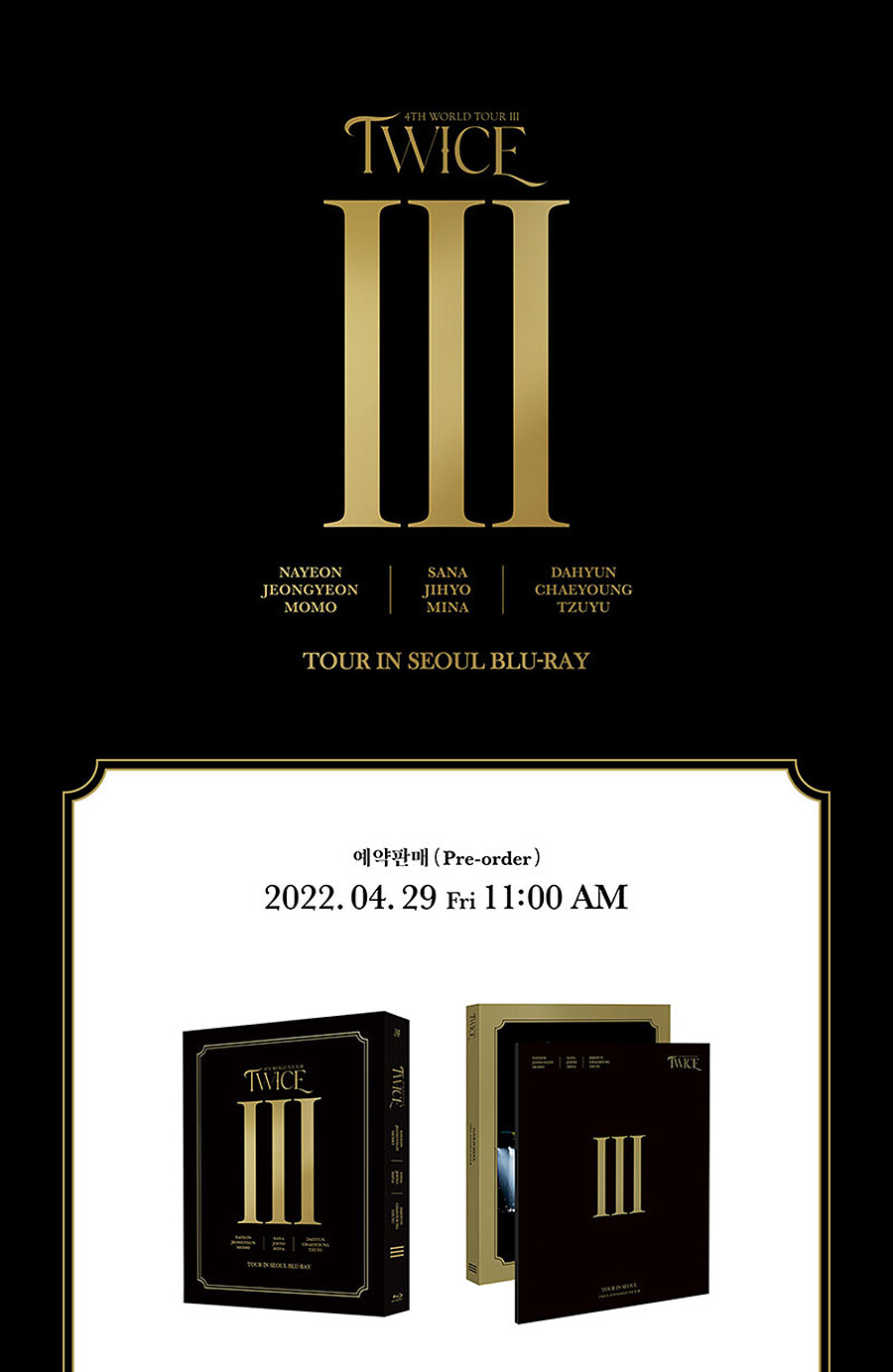 TWICE 4TH WORLD TOUR Ⅲ IN SEOUL BLU-RAY/2 DISC+Photo Book+2 Card+