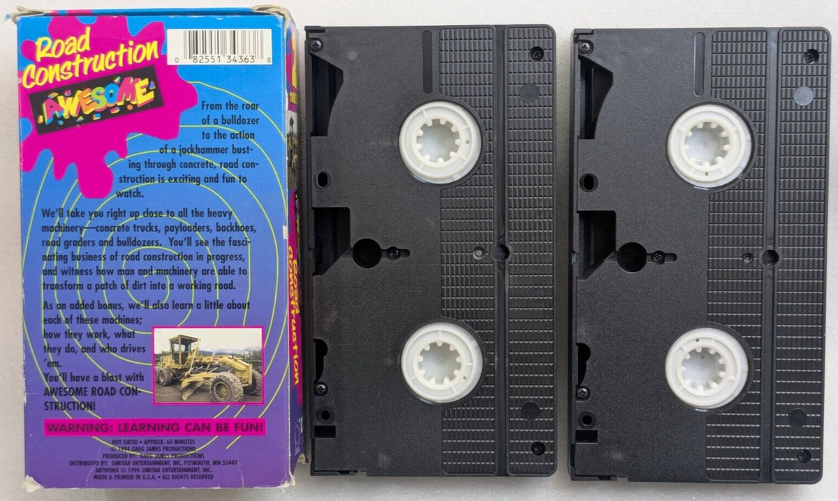 Awesome Road Construction 2 Tape Box Set (VHS, 1994, Greg James