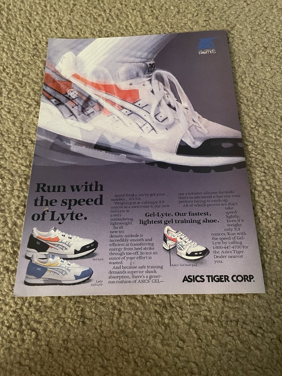 Vintage 1987 ASICS GEL-LYTE Shoes Poster Print Ad 1980s Men Women