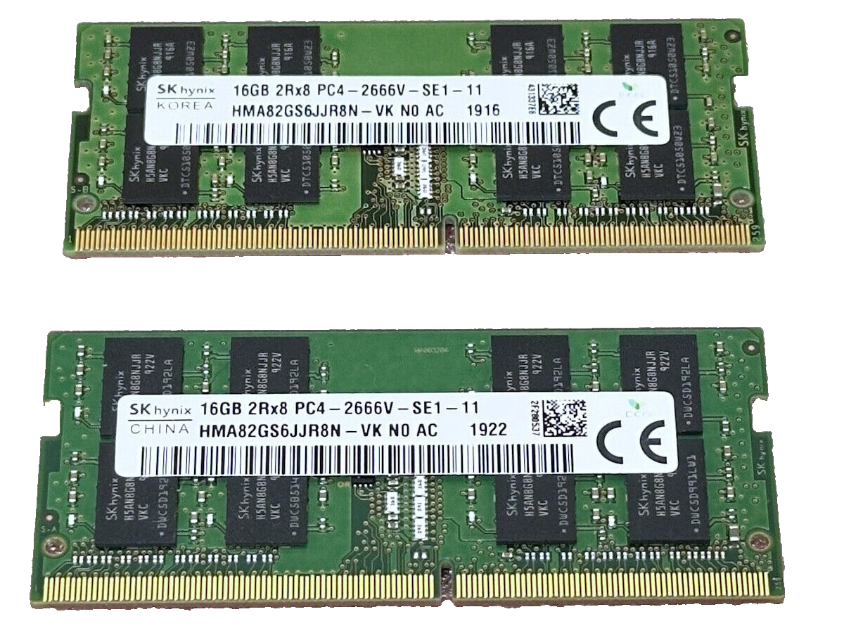 Hynix HMA82GS6JJR8N-VK 16GB PC4-21300 (DDR4-2666) SO-DIMM Memory