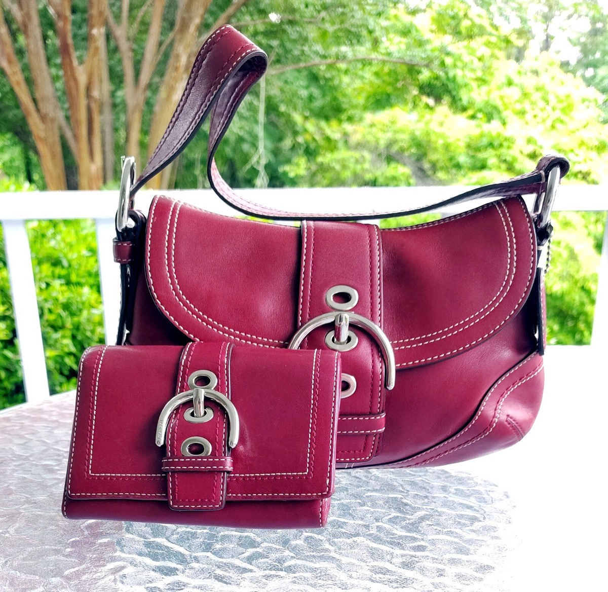 Coach F10909 SMALL Vintage Y2K Cherry Red Soho Leather Shoulder