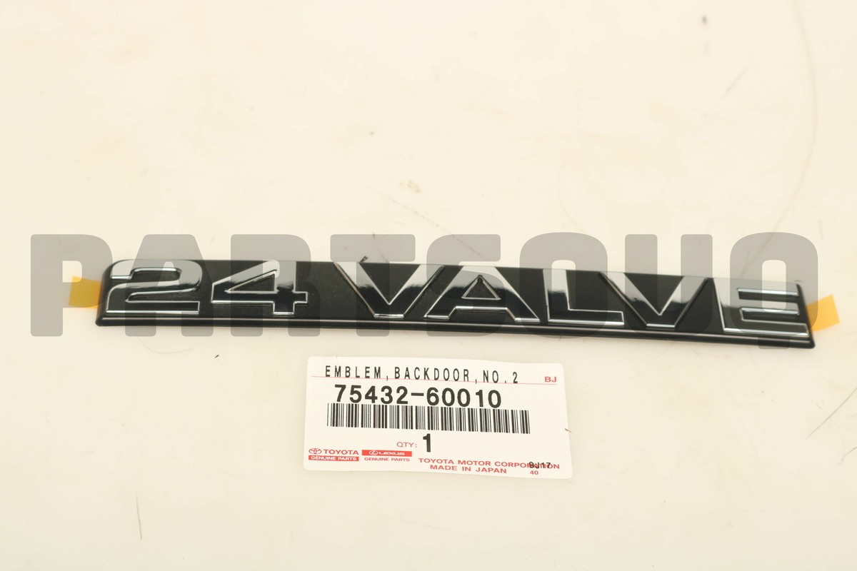 7543260010 Genuine Toyota PLATE, BACK DOOR NAME, NO.2 75432-60010