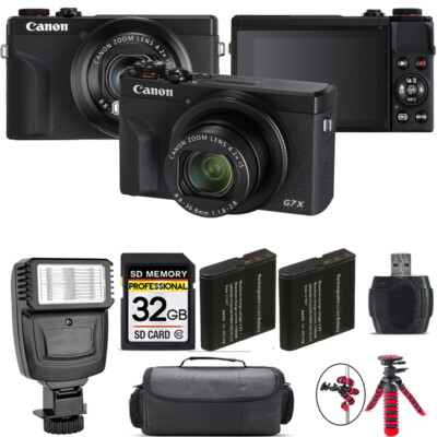 Canon PowerShot G7 X Mark III Camera (Black)+ Extra Battery +