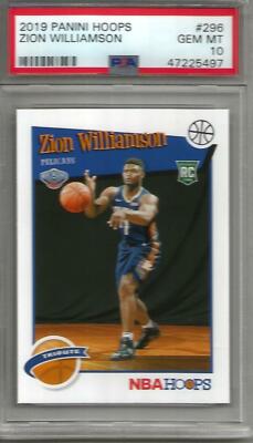 Zion Williamson 19/20 Panini Hoops #296 Rookie PSA 10 Gem Mint | eBay