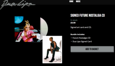DUA LIPA OFFICIAL FUTURE NOSTALGIA CD & SIGNED AUTOGRAPHED ART