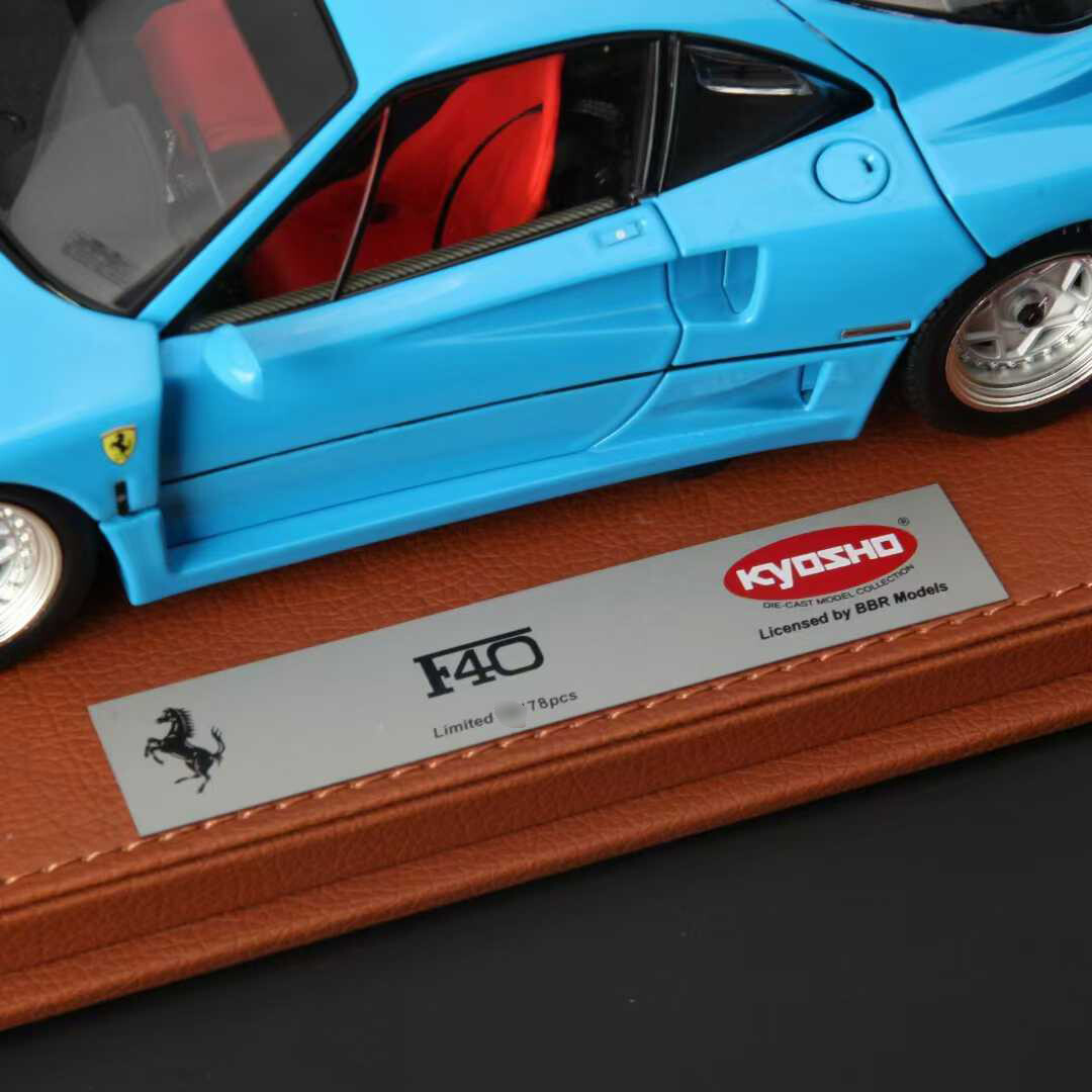 Kyosho x BBR 1:18 Ferrari F40 Blue Limited Diecast Car Model Fully