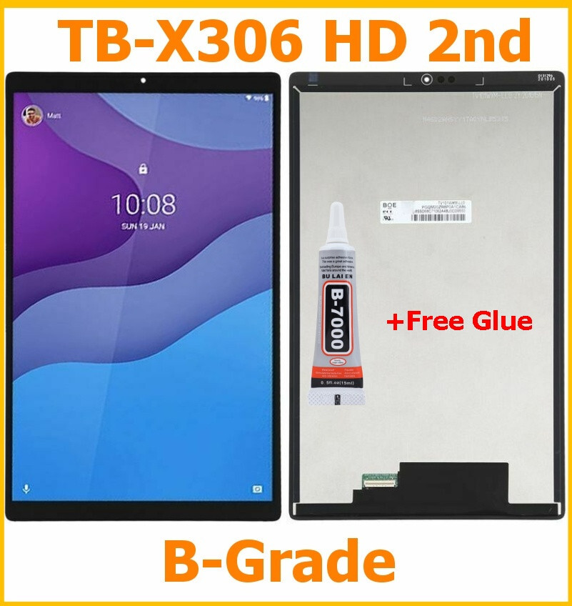 B Für Lenovo Tab M10 HD 2nd Gen TB-X306 TB-X306F LCD Schwarz Glas