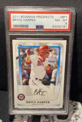 2011 BOWMAN PROSPECTS BRYCE HARPER #BP1 PSA NM/MINT 8 INVESTMENT
