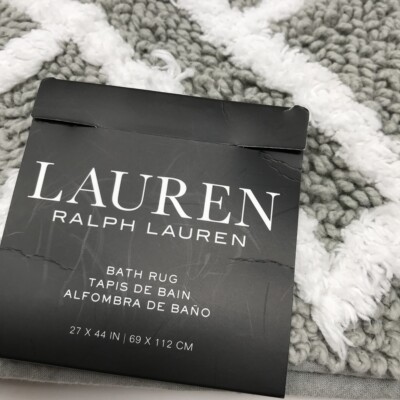 RALPH LAUREN Bath Rug Anti Slip Geometric 27x44 inches LARGE RUG