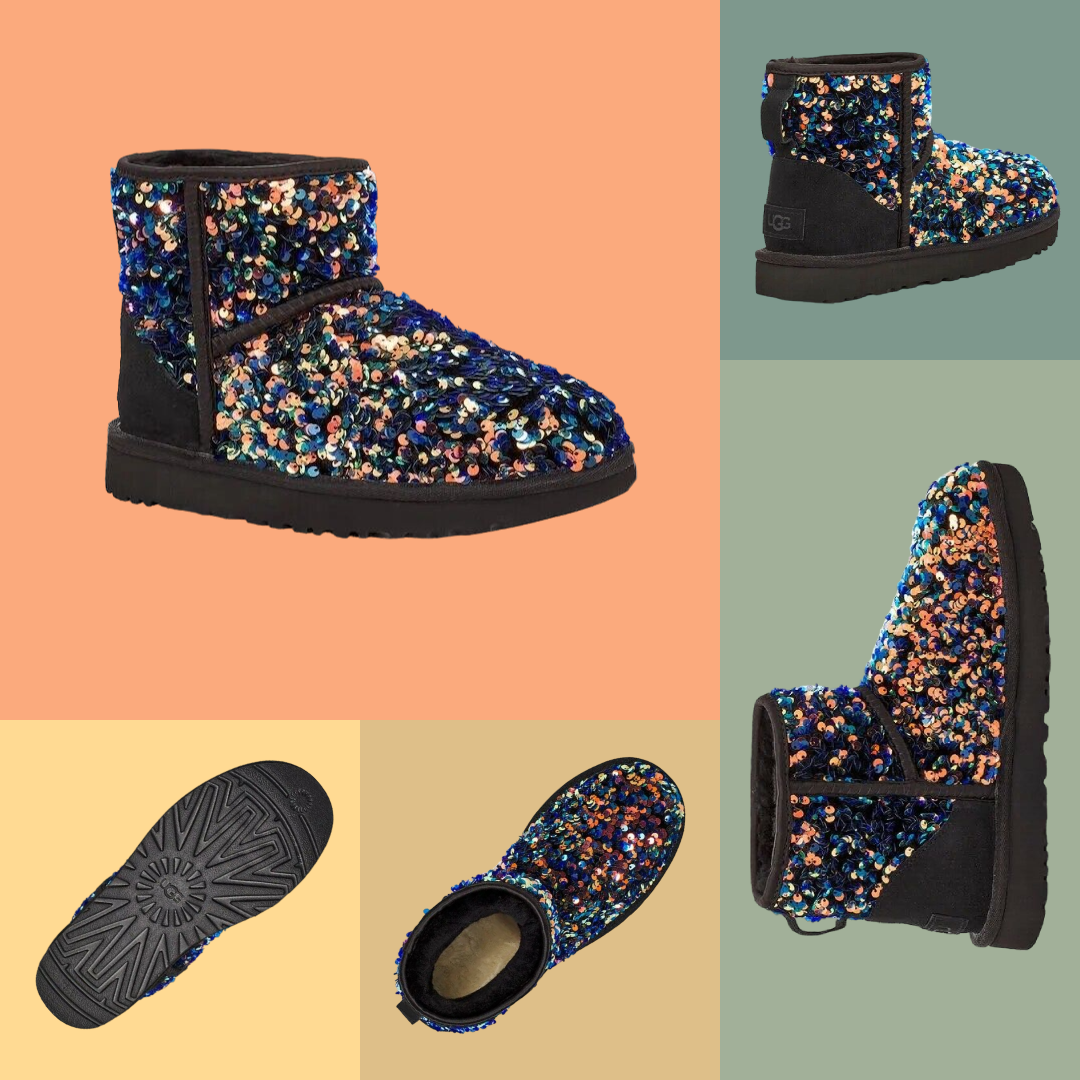 WOMEN'S Size 6M UGG W CLASSIC MINI STELLAR SEQUIN NEW WITH BOX | eBay