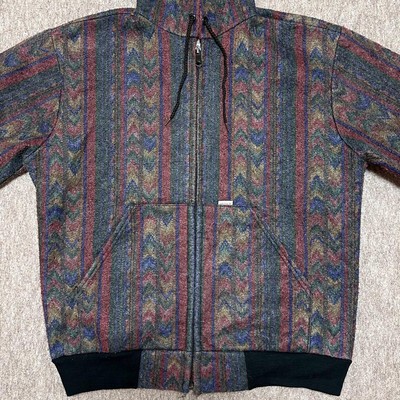 Carhartt 400 Navajo Zip Hoodie M USA Made 90s Native Pattern