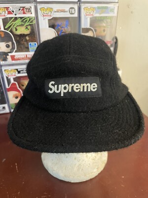 Supreme Harris Tweed 5 Panel Strapback Hat / Cap - Black | eBay