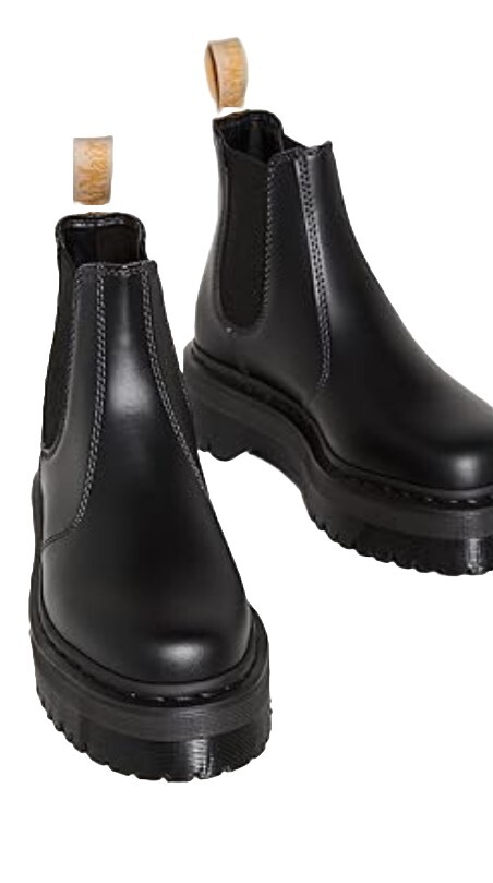 🔥 DR. MARTENS V 2976 Quad CHELSEA Boots Black Felix Rub Off: sz