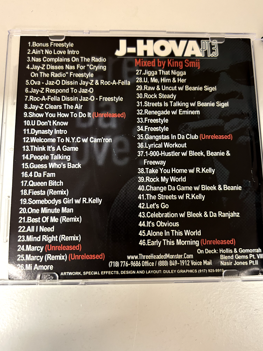 RARE DJ KING SMIJ JAY HOVA PT 3 NYC PROMO MIXTAPE MIX CD JAY-Z