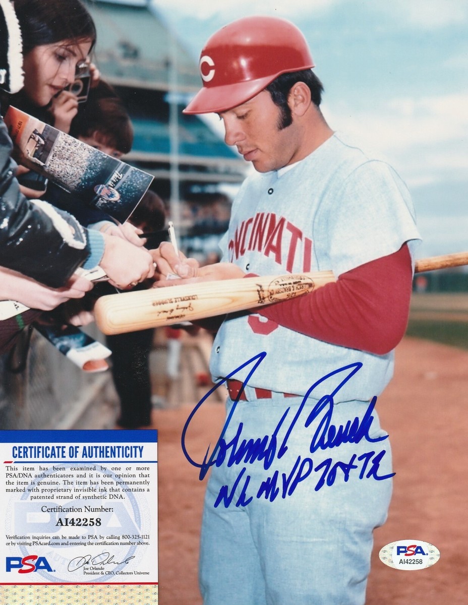 JOHNNY BENCH CINCINNATI REDS NL MVP 70,72 PSA AUTHENTICATED SIGNED