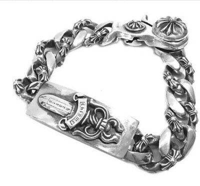 Authentic [Chrome Hearts] DAGGER ID BRACELET WITH FANCY LINSK AND