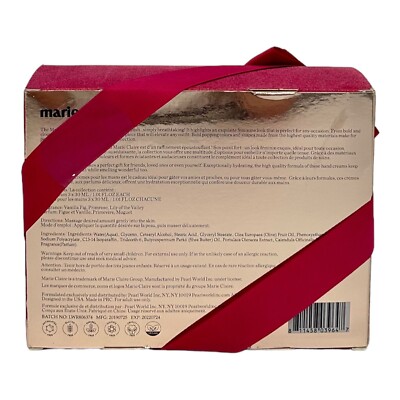 Marie Claire Paris 3 Pc Hand Cream Set Vanilla Fig Primrose Lily