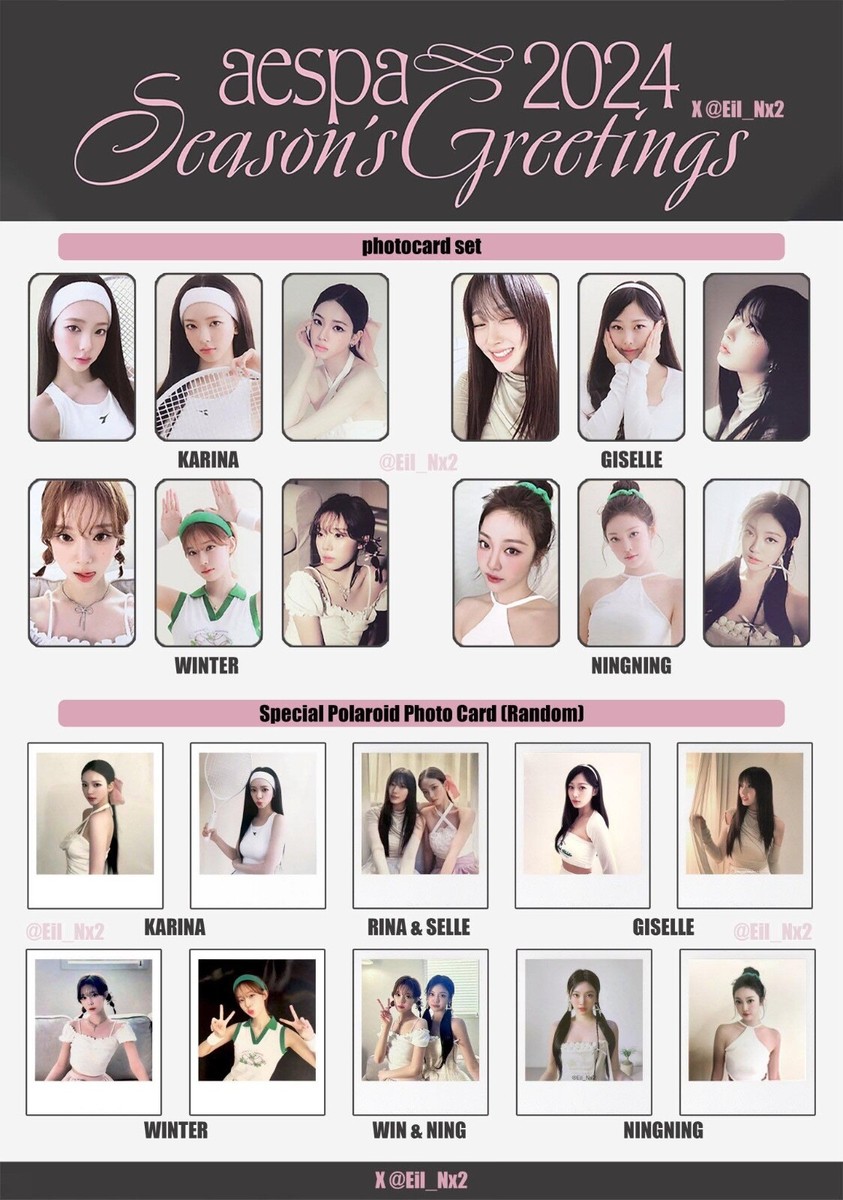 AESPA SEASON'S GREETING SSGT 2024 PHOTOCARD POLAROID POSTER 4CUT