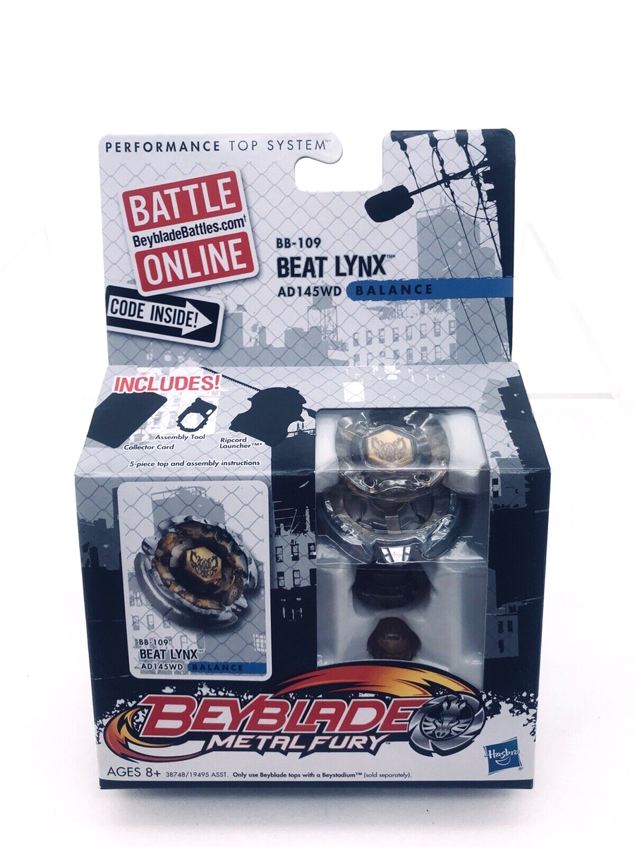 Hasbro Beyblade Metal Fury BB-109 Beat Lynx AD145WD Balance MISB