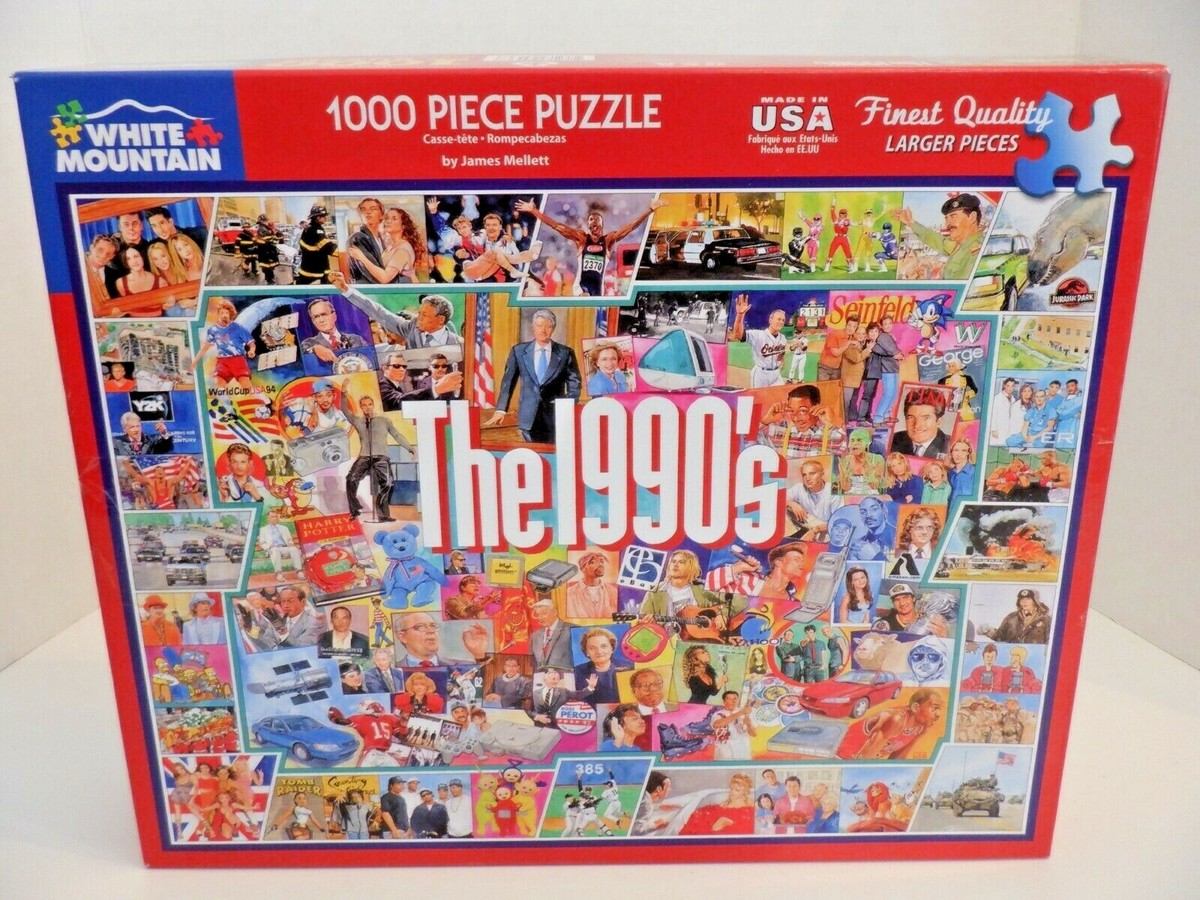NEW White Mountain Jigsaw Puzzle THE 1990'S Collage 1000 Piece