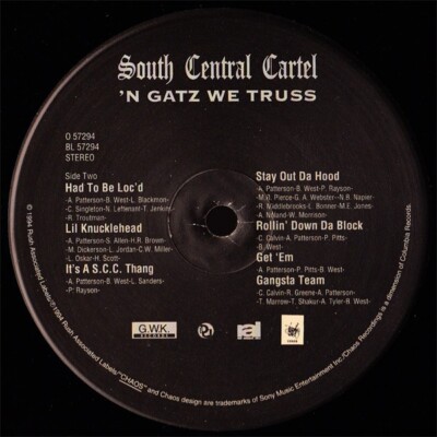 South Central Cartel / 'N Gatz We Truss 1994 US Gangsta G.W.K.
