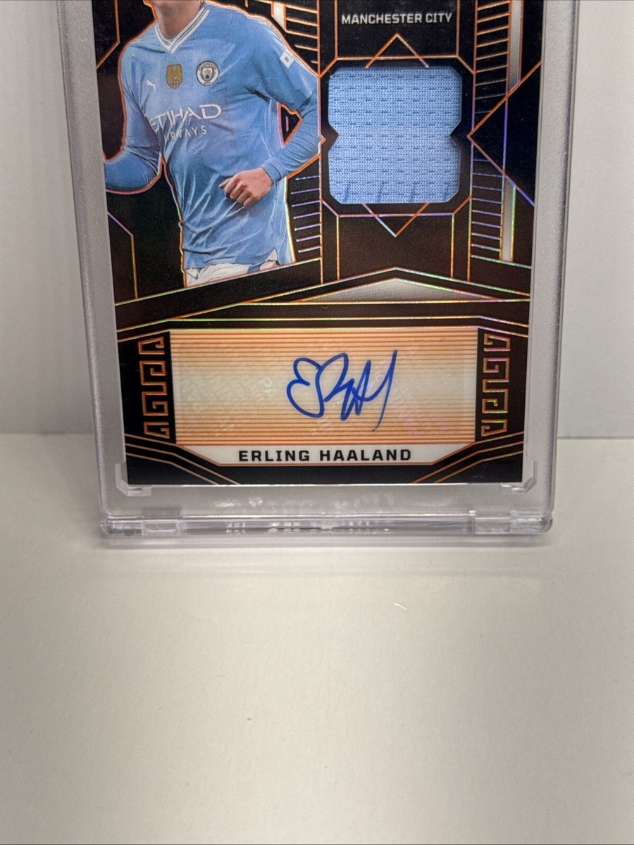 2023-24 Panini Obsidian Soccer Erling Haaland Obsidian Patch Auto