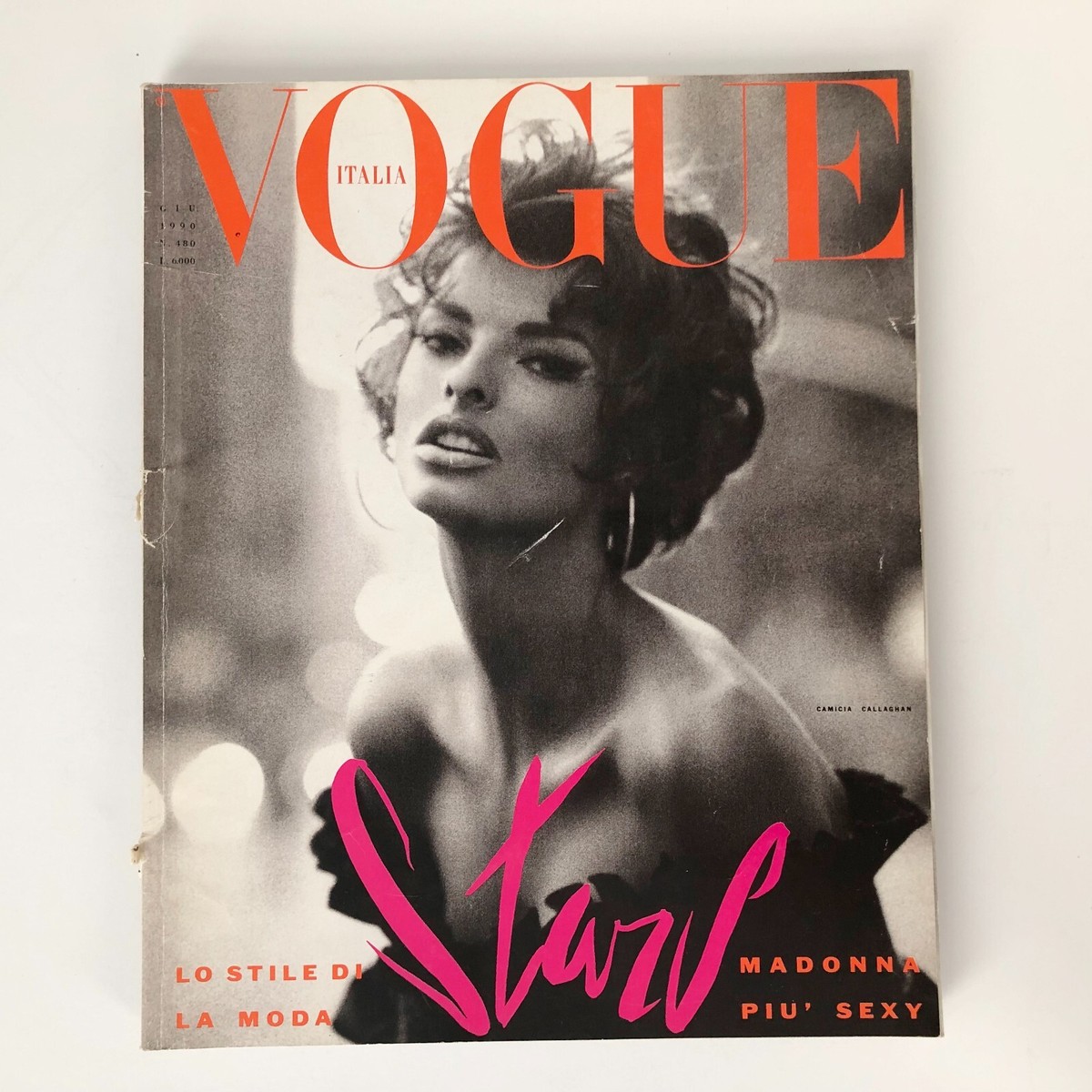 VOGUE Magazine Italia June 1990 Linda Evangelista Cover Madonna