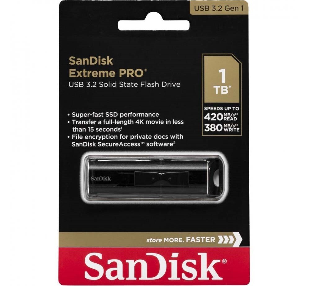 SanDisk 1TB EXTREME PRO USB 3.2 420MB/s Solid State Flash Drive
