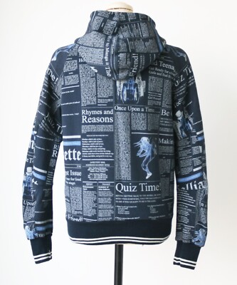 John Galliano Cotton News Paper hoodie Zip up Jacket | eBay