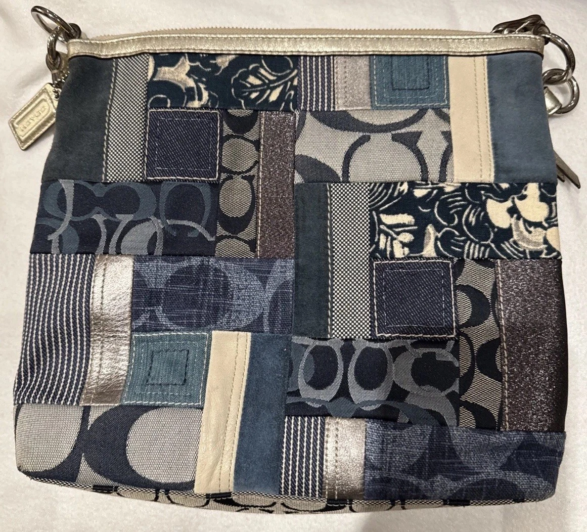 Coach Patchwork Zip Denim Exterior Bags & Handbags for Women for