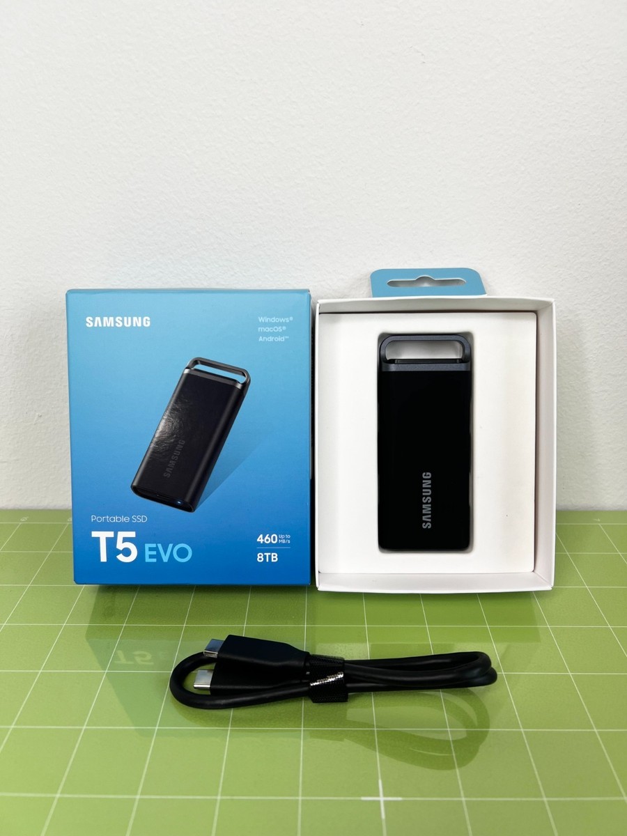 Samsung T5 EVO 8TB USB-C Portable External SSD - Black [MU-PH8T0S
