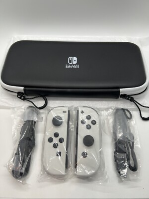 Nintendo Switch Joy-Con White OLED Set Controllers + Straps + Left