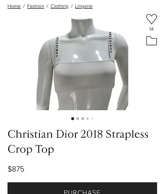 Iconic Authentic Christian Dior J'Adior Logo White Bralette Crop