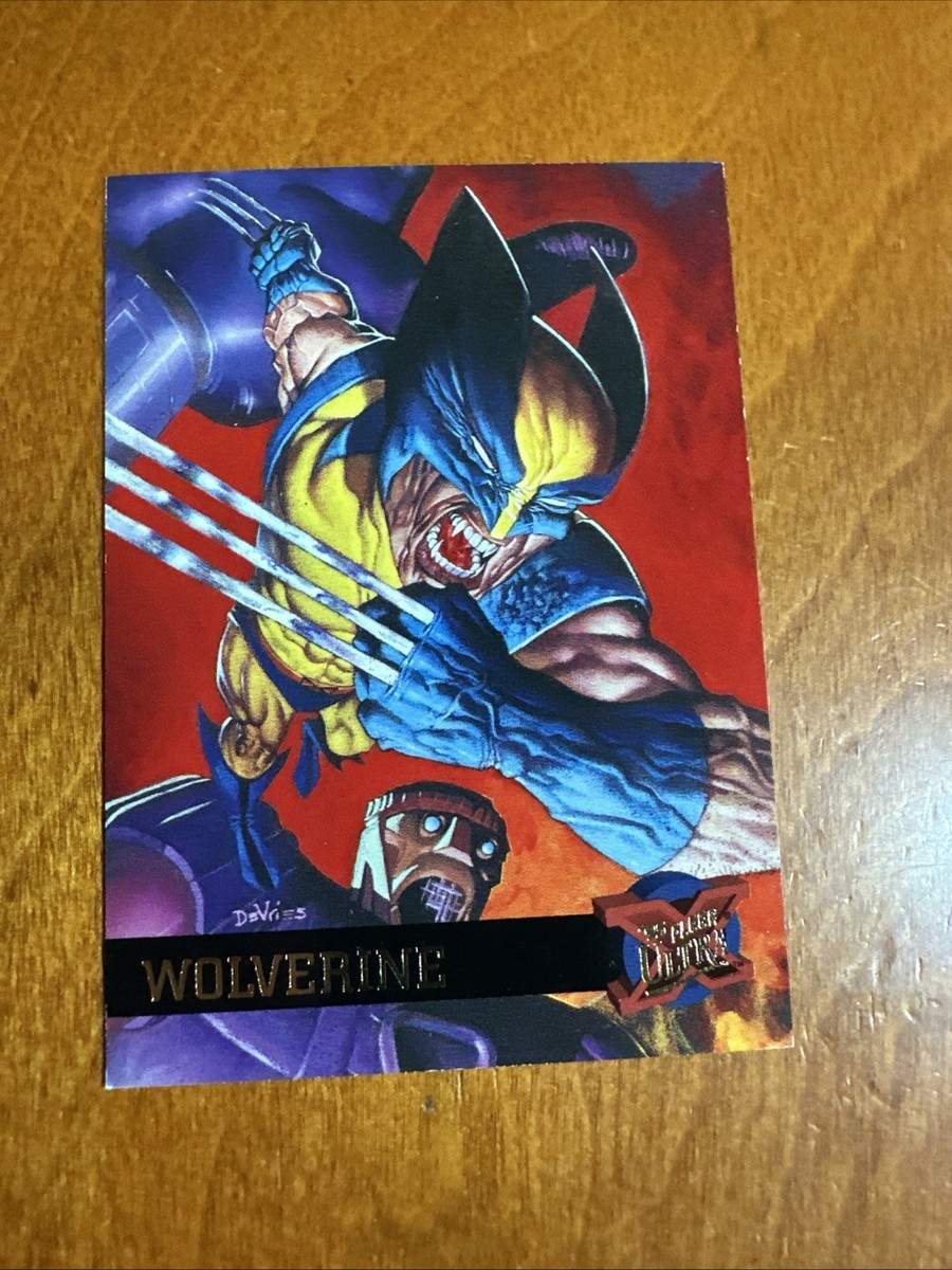 B) 1995 Fleer Ultra Marvel X-Men WOLVERINE Yellow Back Single Card