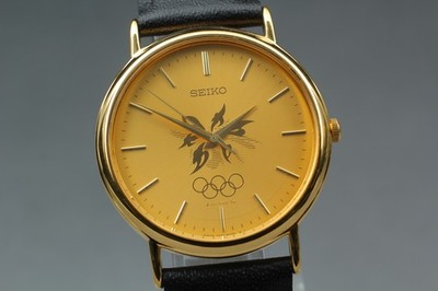 Vintage 1997 Seiko 7N21-8A00 Nagano Olympic commemorative Qz Mens